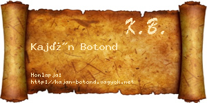 Kaján Botond névjegykártya